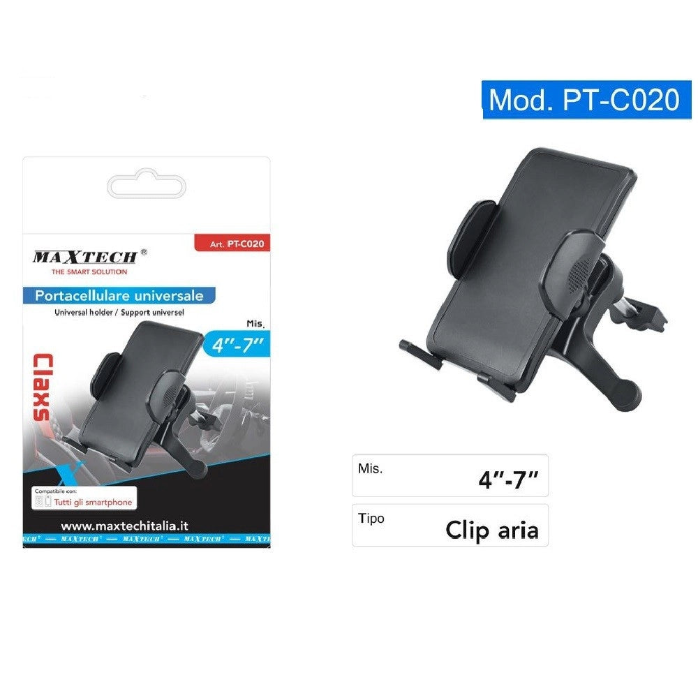 Trade Shop - Portacellulare Universale Clip Aria Supporto Auto Per Smartphone 4"-7" Pt-c020 -