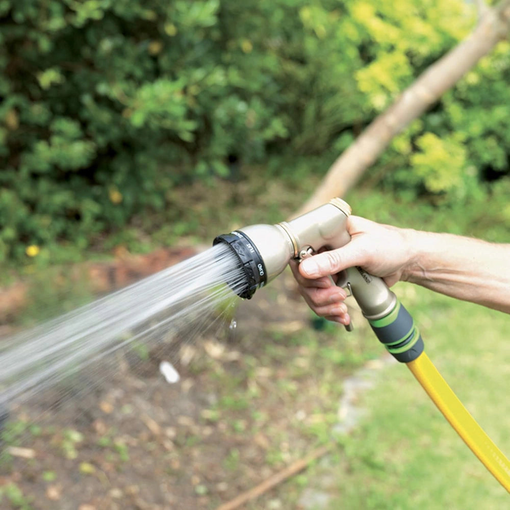 PISTOLA MULTIGETTO IRRIGAZIONE  8 FUNZIONI GIARDINO ATTACCO RAPIDO METALLO/OTTONE