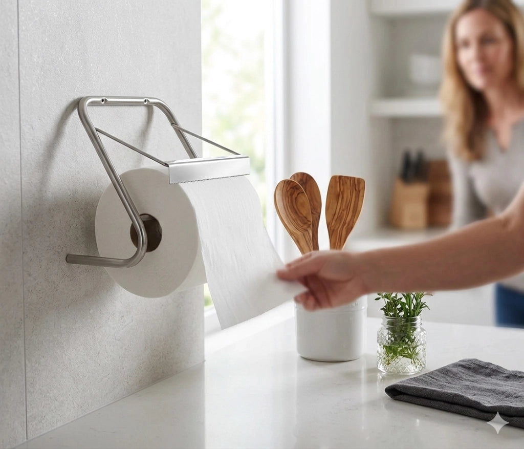Porta Rotolo da Parete per Carta Asciugamani Multiuso 30 cm Agrati 8050X in Acciaio Inox AISI304