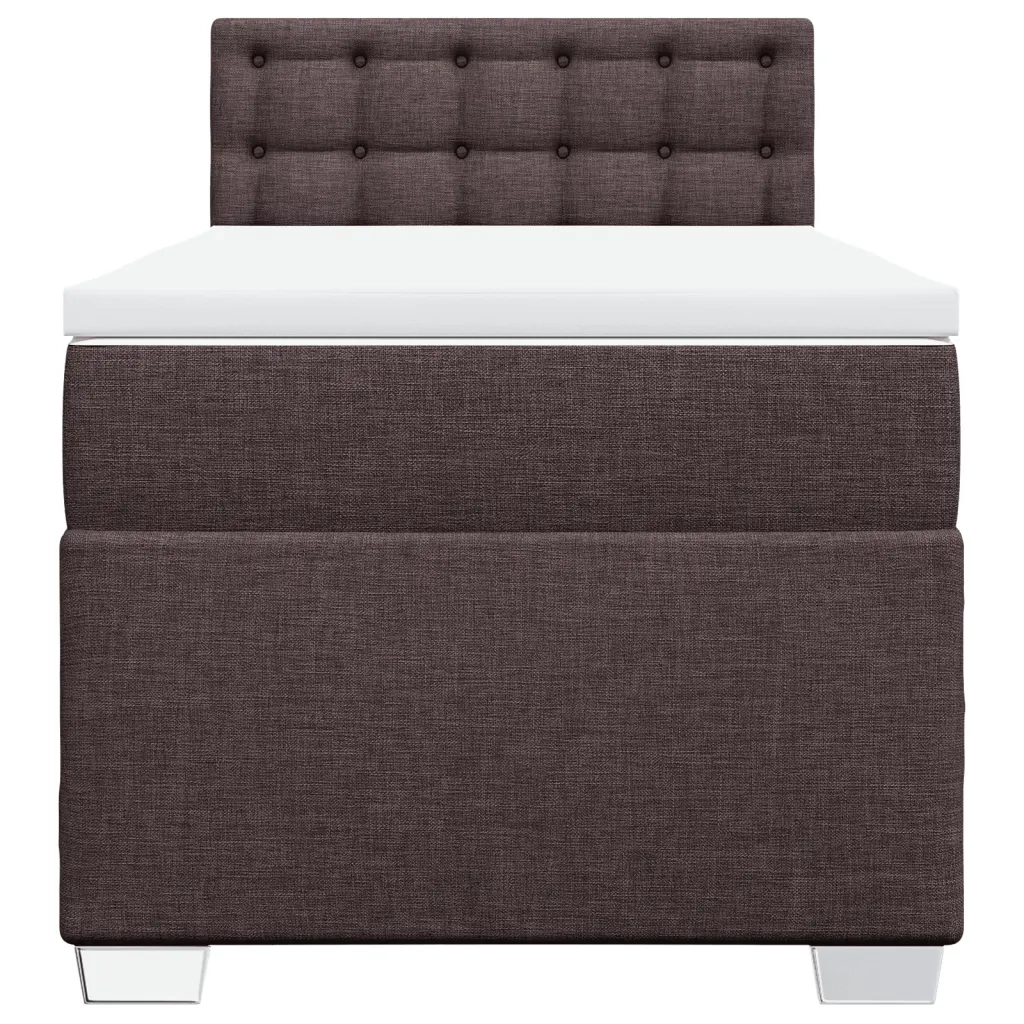 vidaXL Giroletto a Molle con Materasso Marrone Scuro 90x200 cm Tessuto