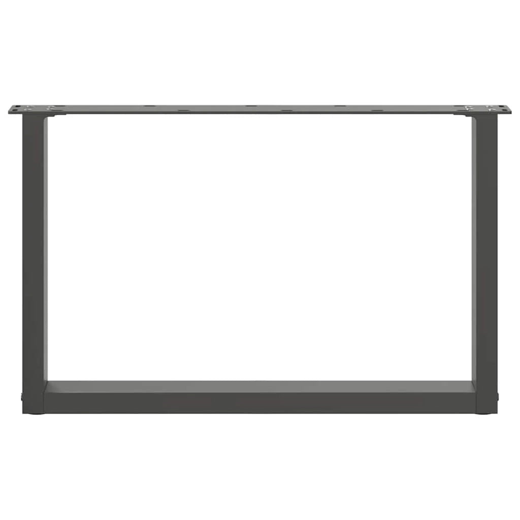Set di 2 gambe regolabili per tavolino da caffè a forma di U 70 x 42-43 cm design moderno acciaio antracite 02_0057406