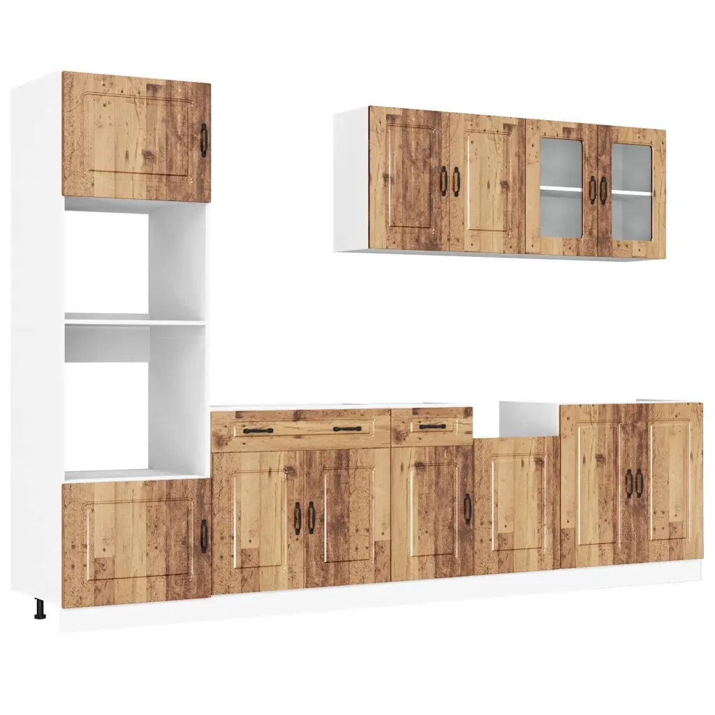 Set Mobili da Cucina 7 pz Kalmar Legno Vecchio in Truciolato 3314739