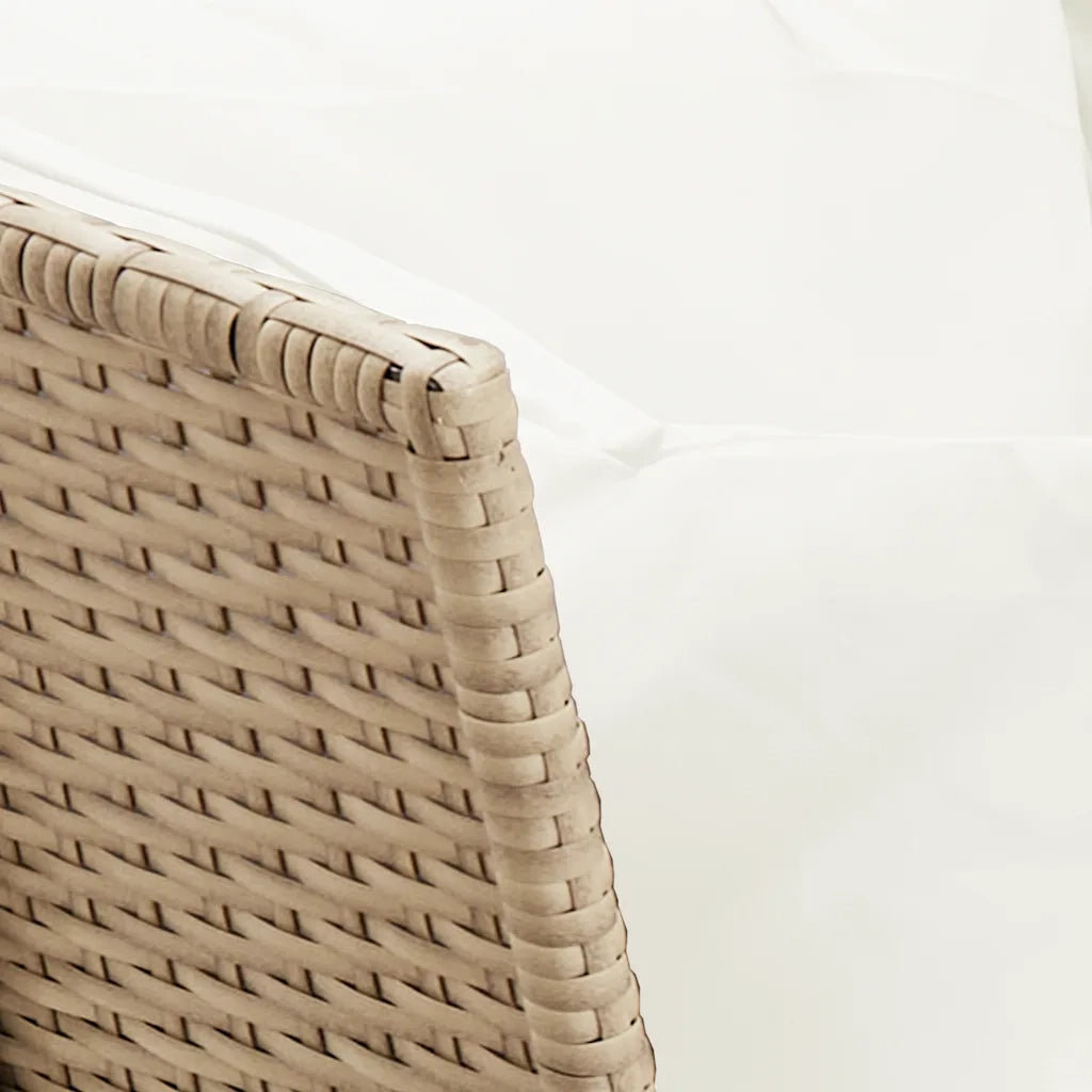 Set Divano da Giardino 5 pz con Cuscini Beige in Polyrattan