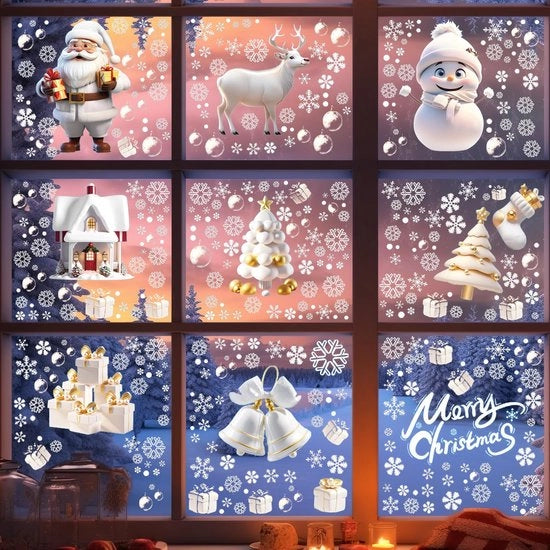 Decorazione per finestra a neve 9 strisce per Natale