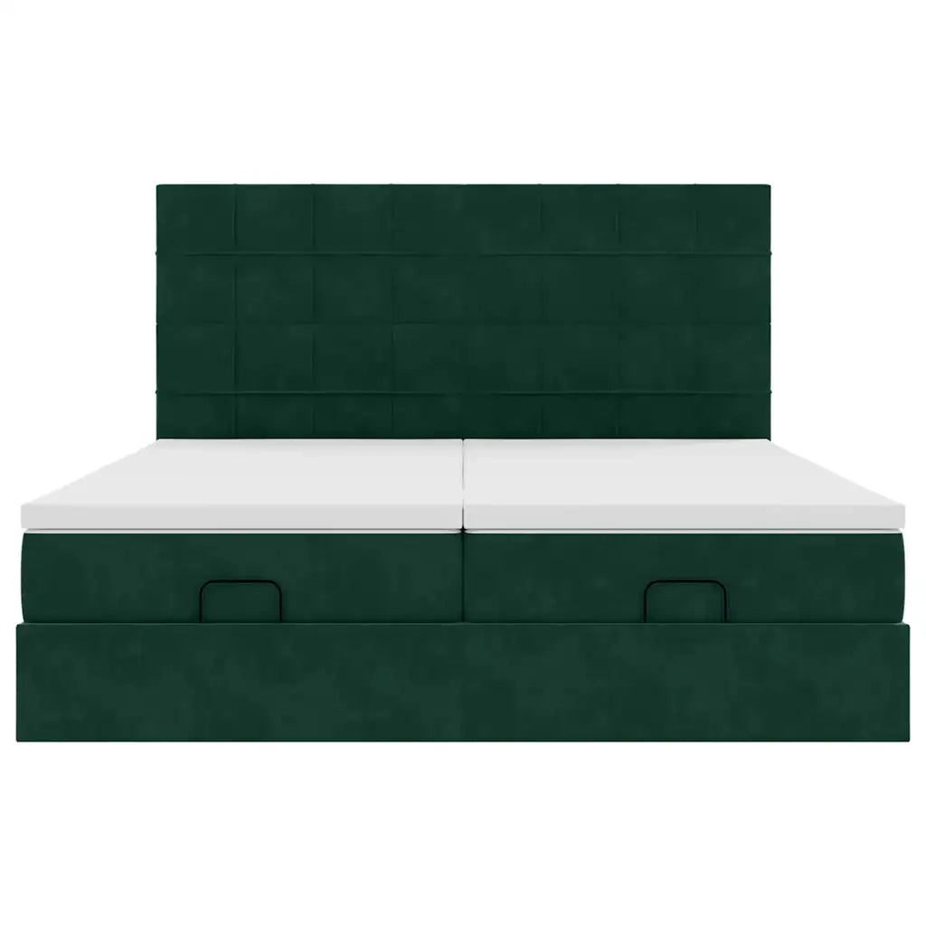 Struttura Letto Pouf con Materassi 200x200 cm Velluto 3314630