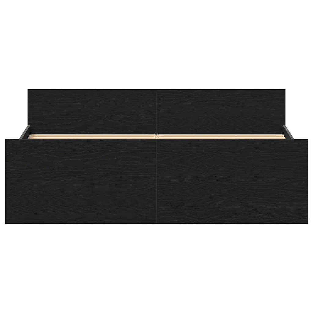 vidaXL Giroletto senza Materasso Rovere Nero 120x190 cm Truciolato