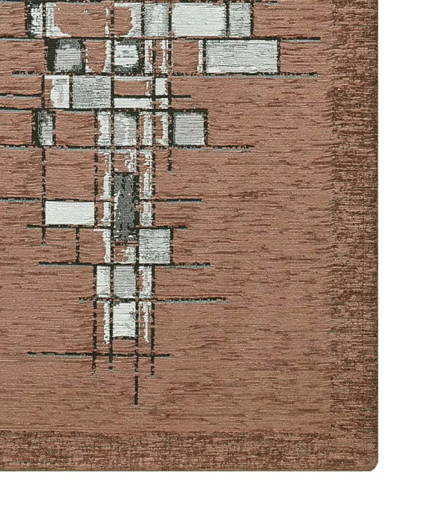Tappeto moderno PIXEL MARRONE disegno arte contemporanea astratto geometrico, passatoia cucina multiuso lavabile in lavatrice e anti-scivolo cm.55x190