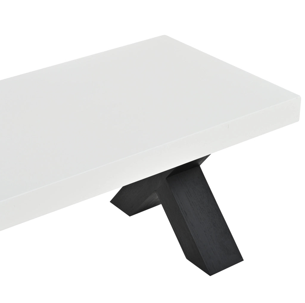 Tavolino da caffè moderno in MDF bianco e nero 100x50x40 cm