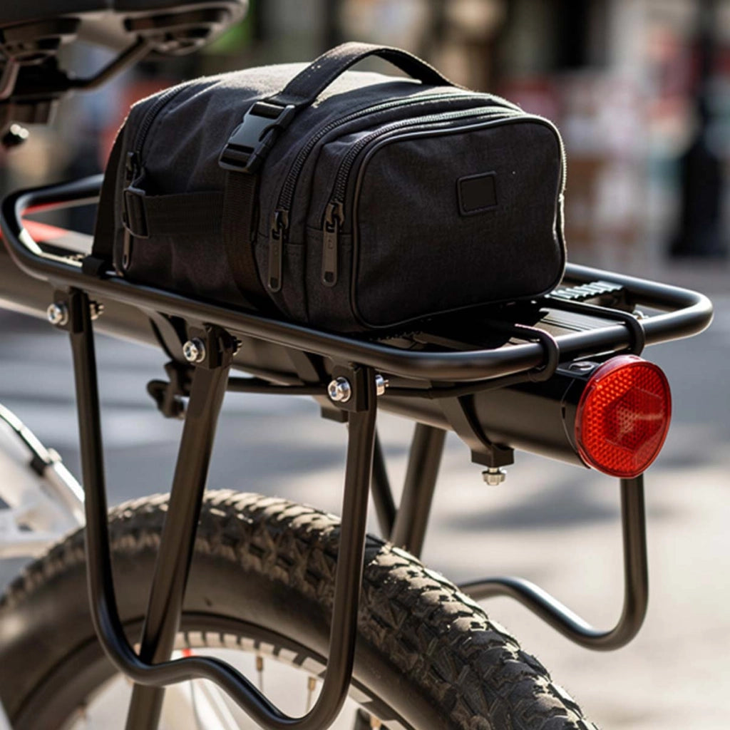 Portapacchi Posteriore per Bicicletta in Alluminio Carico Massimo 50 kg Nero Avizar