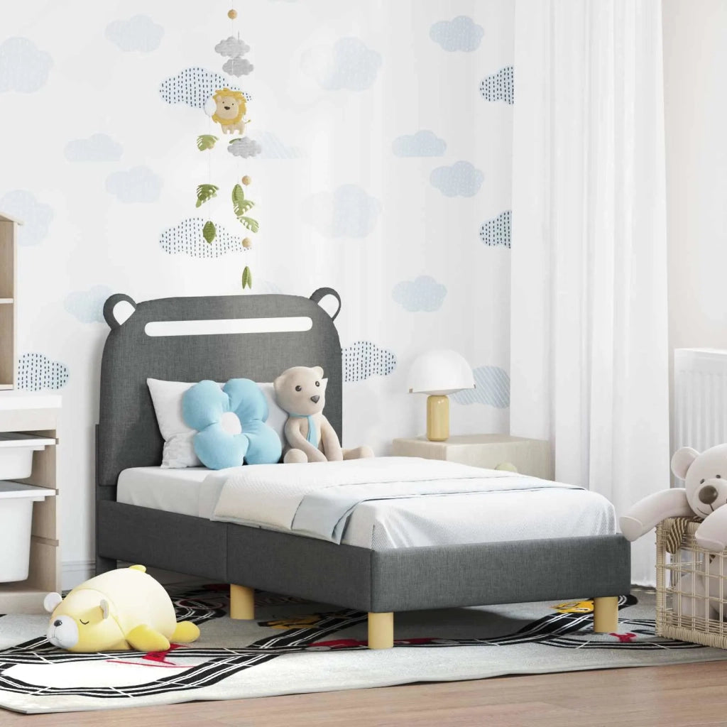Struttura letto per bambini con testata Grigio scuro Tessuto 42011205