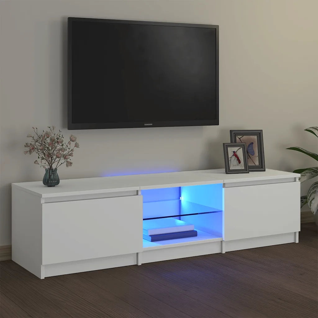 Mobile Porta TV con Luci LED-Mobile per TV-Credenza TV Bianco 140x40x36 cm