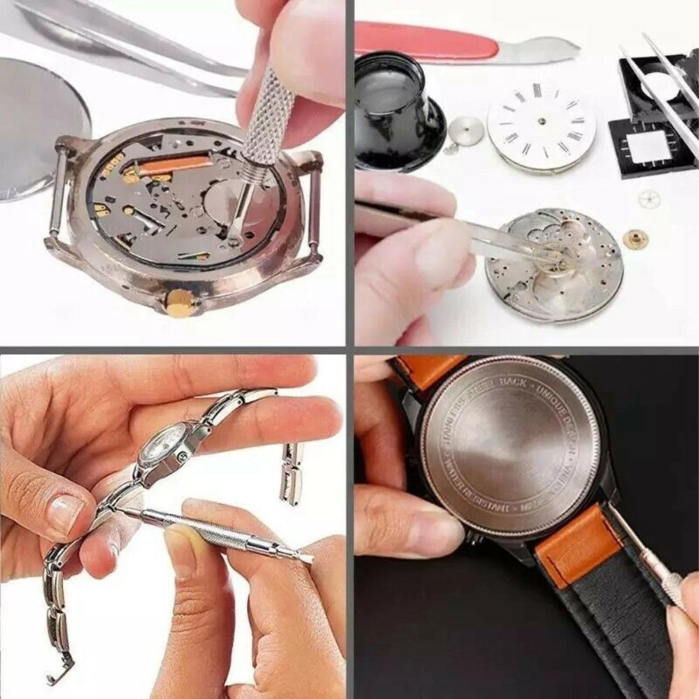 Kit Riparazione Manutenzione Ripara Orologi Astuccio 13 Attrezzi Professionali