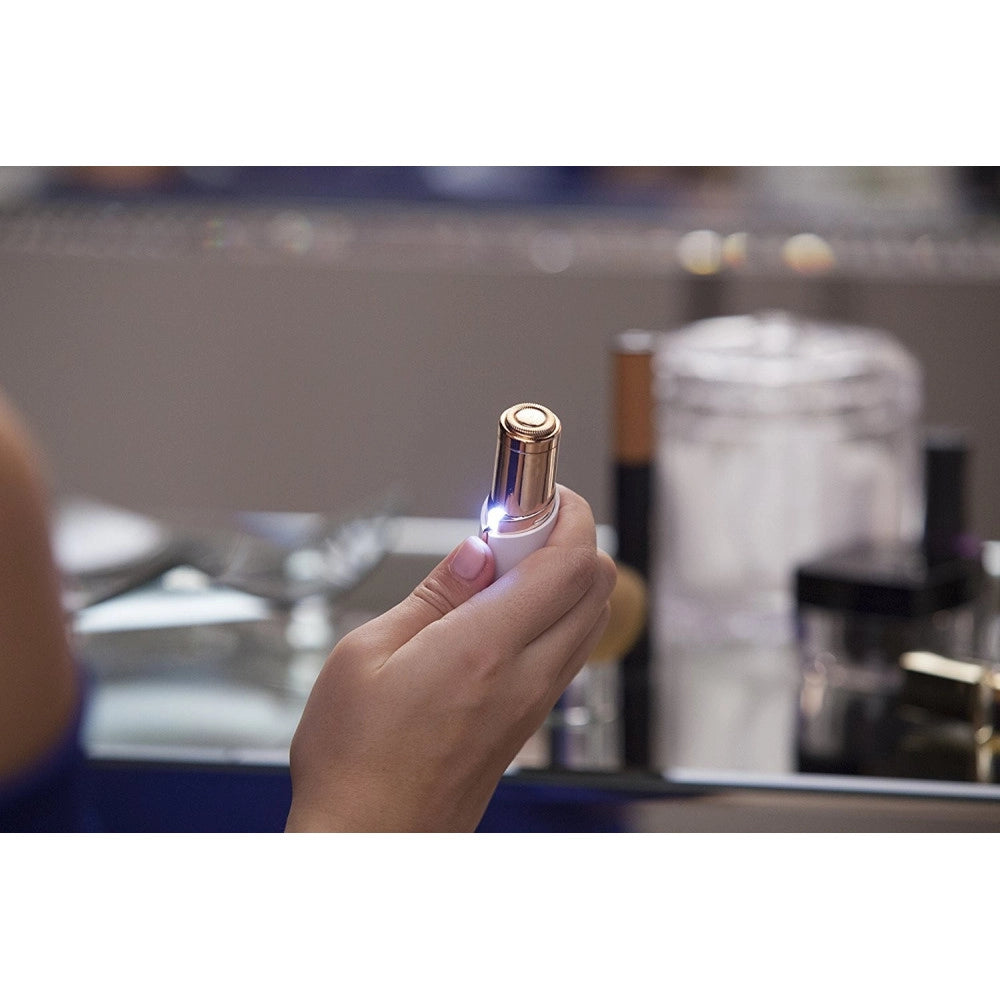 Trade Shop - Epilatore Depilatore Rasoio Donna A Forma Di Rossetto A Batteria Con Luce Led -