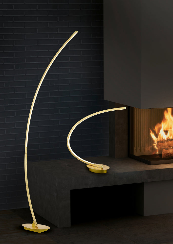 Piantana da Interno a LED in Metallo Oro