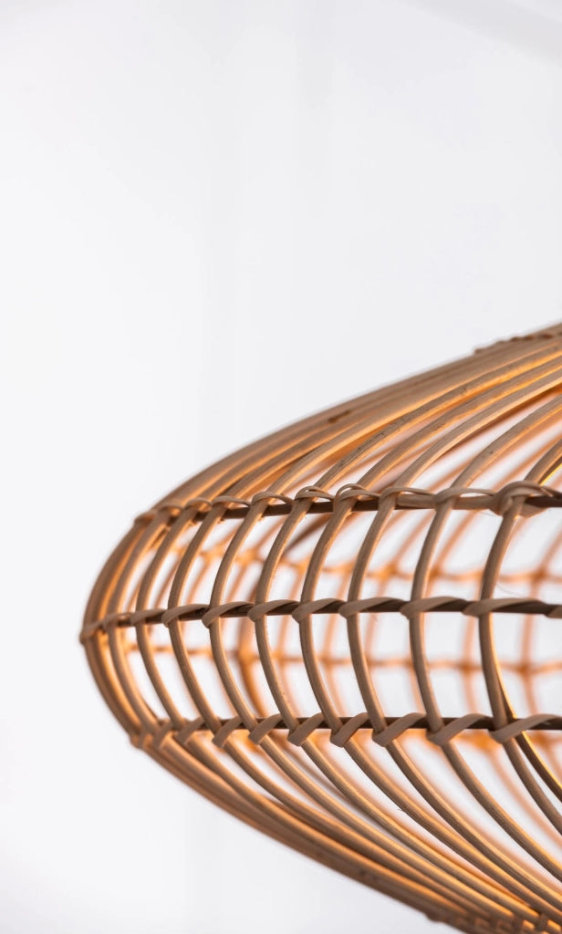 Lampada a sospensione Lucide Magali rattan marrone Ø56 E27