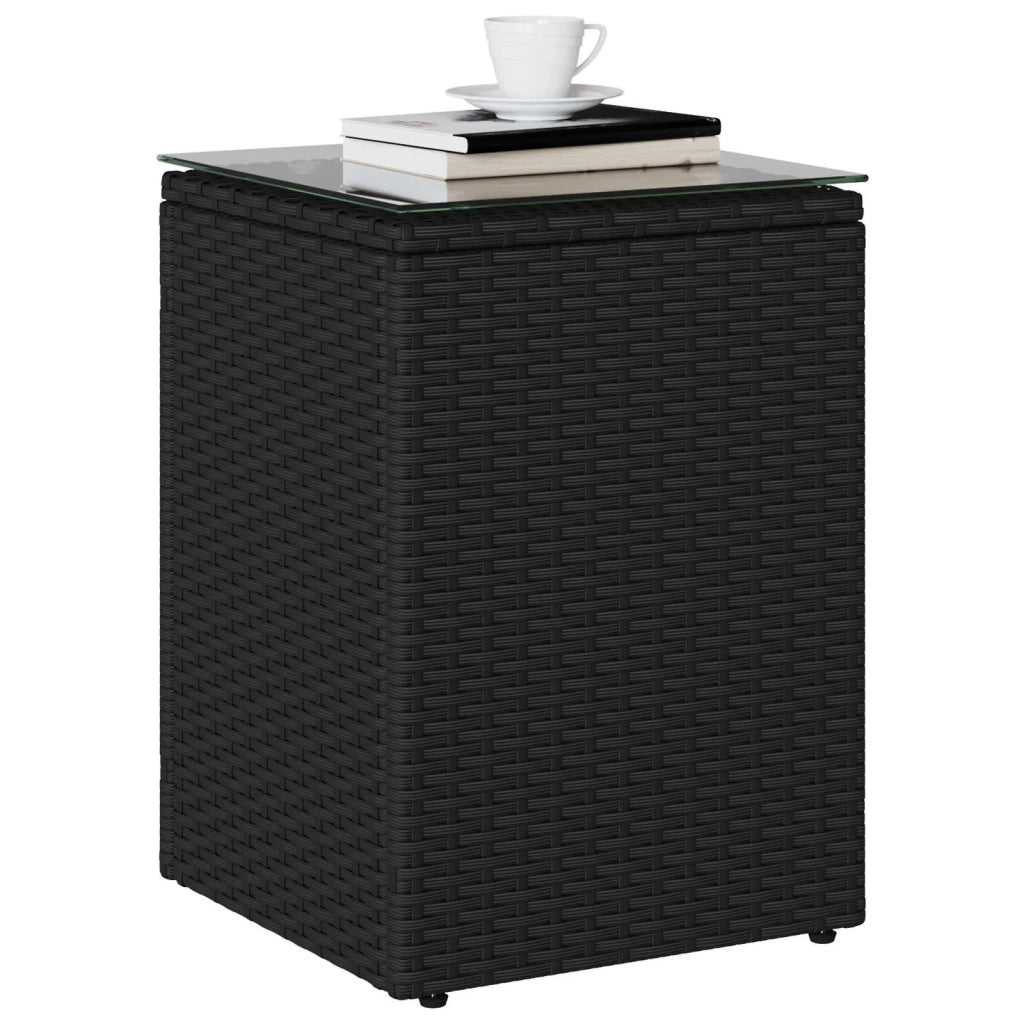 Tavolo laterale Nero polyrattan 42026885