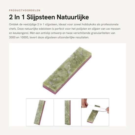 Slijpsteen Dubbelzijdig 3000/10000 - Slijpsteen per Messa - Pietra Naturale - Antiscivolo - Portatile - Qualità Professionale - Blocco di Smerigliatura