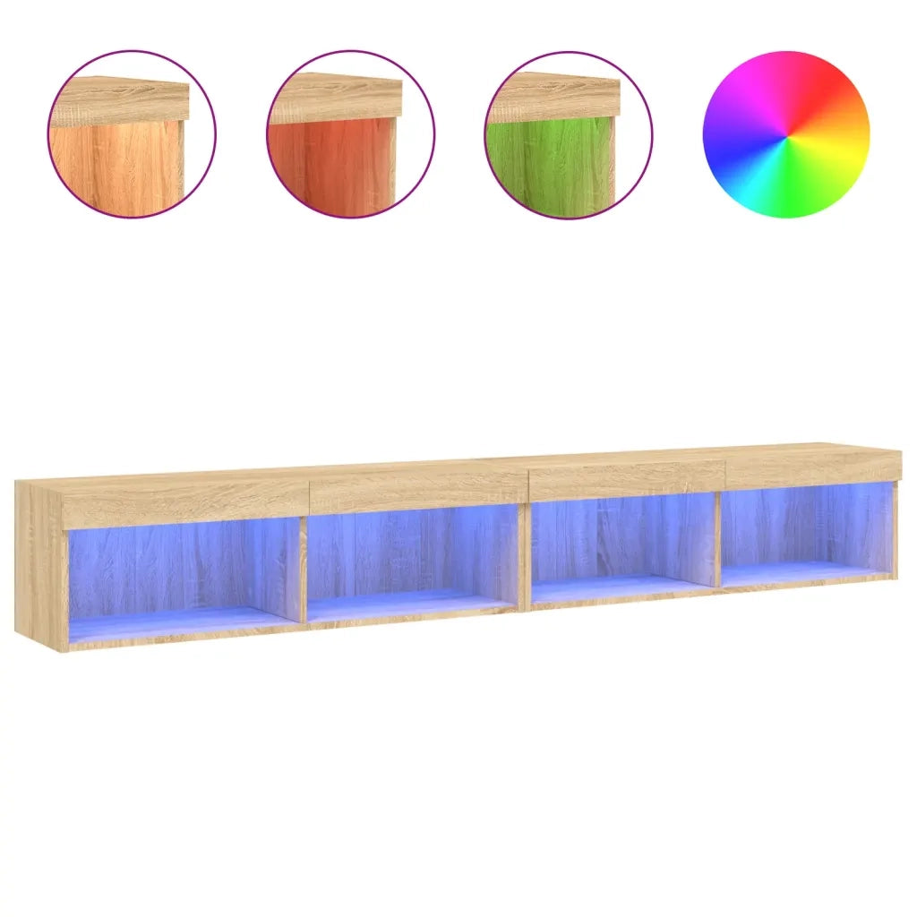 Mobili TV con Luci LED 2pz-Set di 2 Credenza per TV Rovere Sonoma 100x30x30 cm