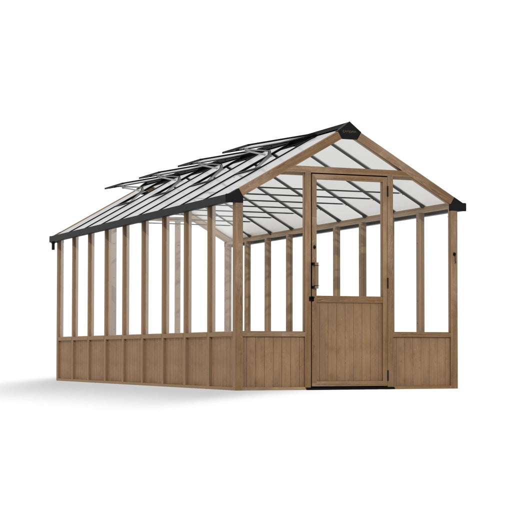 Canopia NATURA Doppio Strato Serra Da Giardino in Policarbonato  641X237.5X261 cm - Legno di cedro