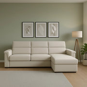 Cintano, Divano Fisso con Penisola Sfoderabile Made in Italy, 285x160 cm Beige