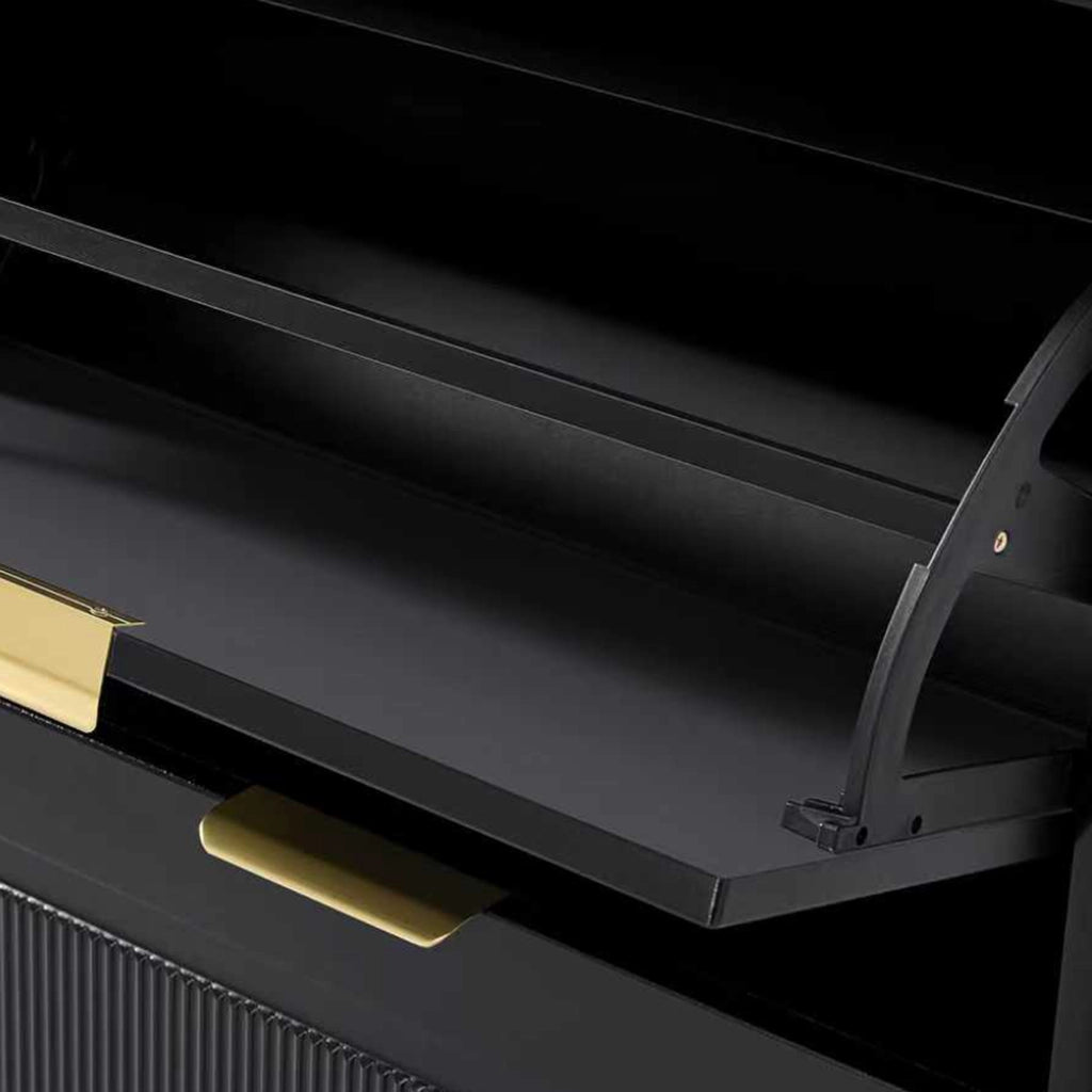Scarpiera Stretta con 3 Ante a Ribalta; Salvaspazio; Stile Moderno; in MDF e Pannello Truciolare; 60×24×114 cm; Nero