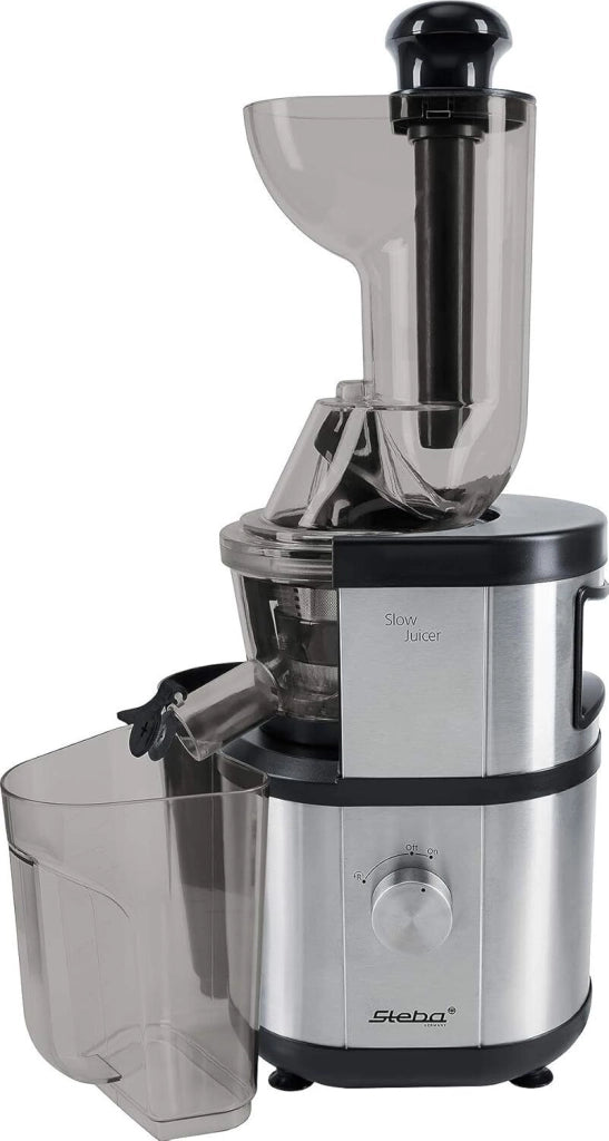 Steba E 400 Estrattore di Succo Slow Juicer Pressa Lenta a Freddo 400W 1L colore Nero Inox