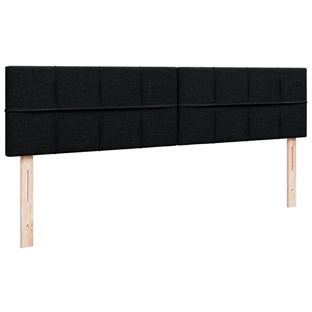 Struttura Letto Pouf con Materasso Nero 200x200 cm in Tessuto 3311486