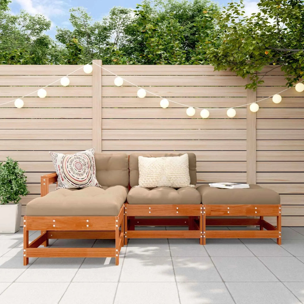 Set Lounge da Giardino 4 pcs Marrone Cerato