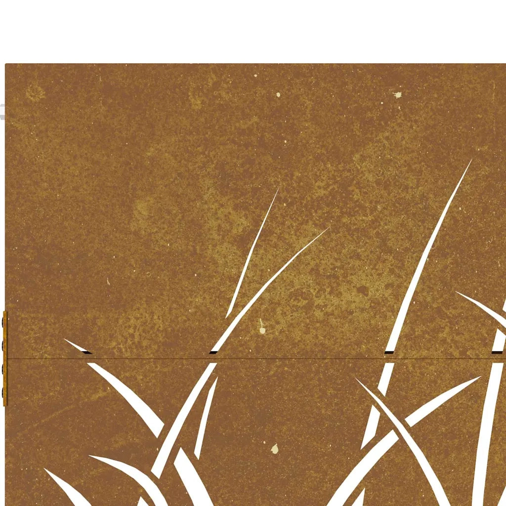 Cancello da giardino 85x75 cm in acciaio Corten con design erba 153220