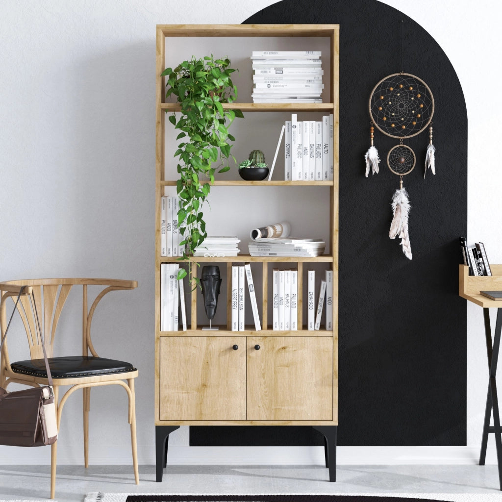 Libreria in legno "Pollux" - 60 x 30 x 175 cm - Rovere Zaffiro