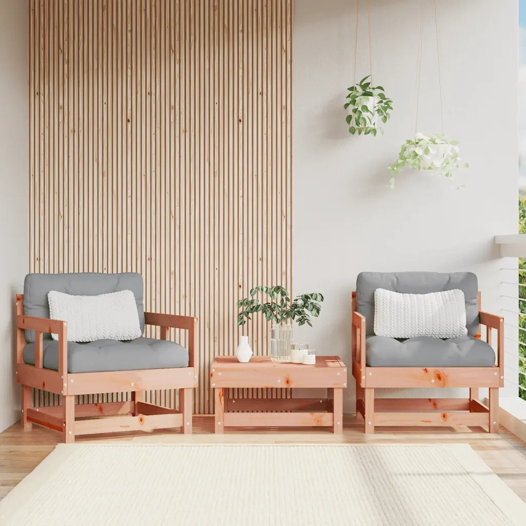 Sedia da patio-Sedie da Giardino con Cuscini 2 pz in Legno Massello di Douglas 316889