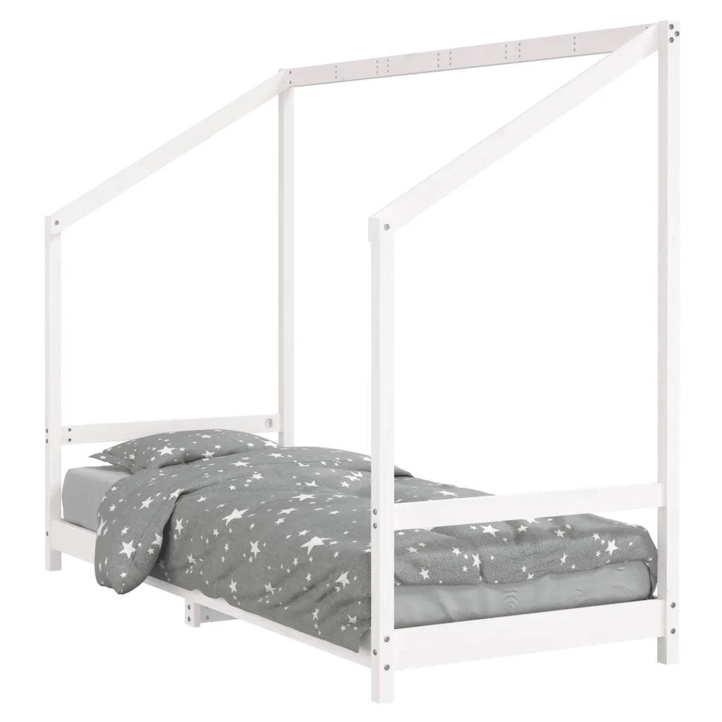 Giroletto per Bambini Bianco 80x200cm in Legno Massello di Pino 835701