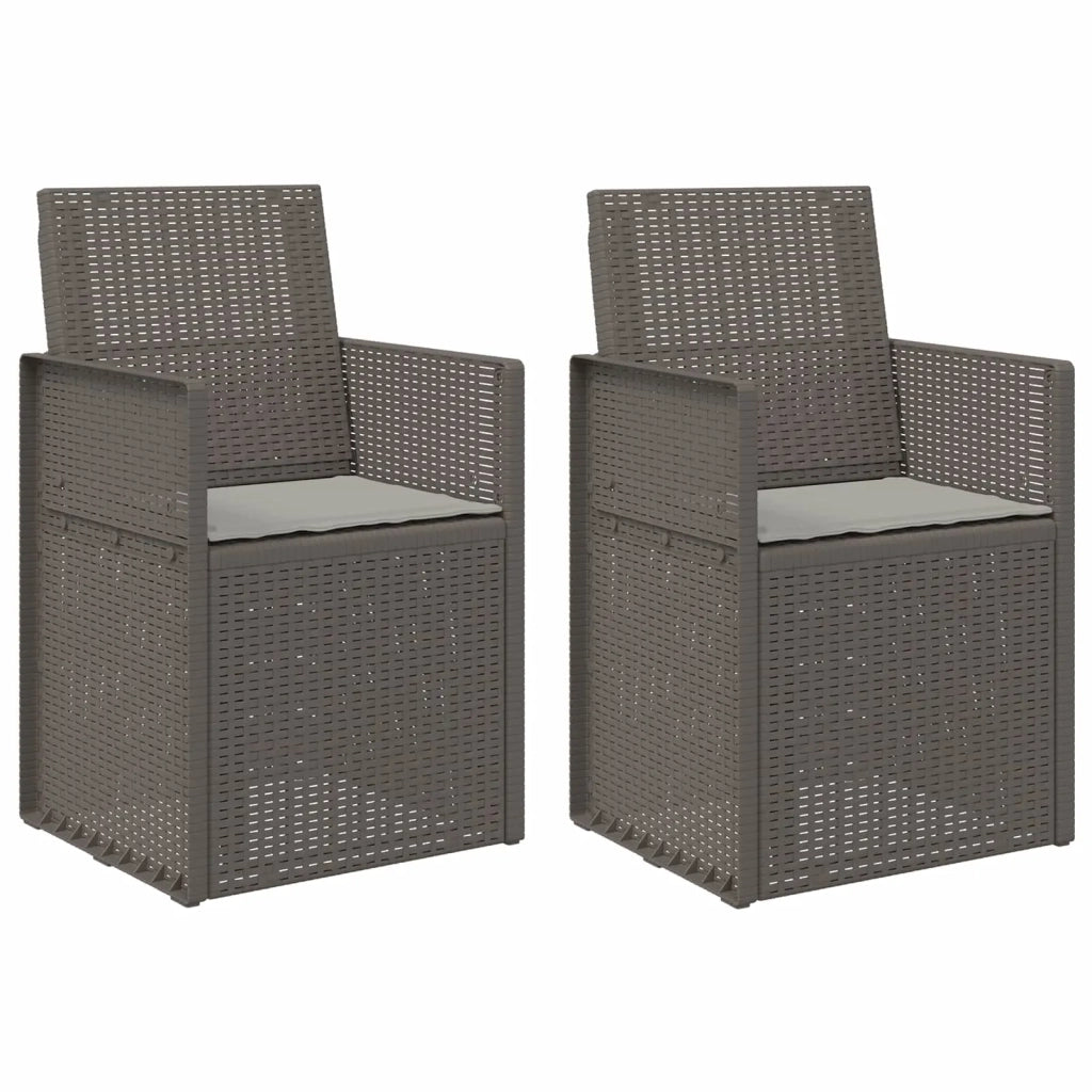 Sedie da pranzo da giardino 2 pcs Grigio Chiaro PP