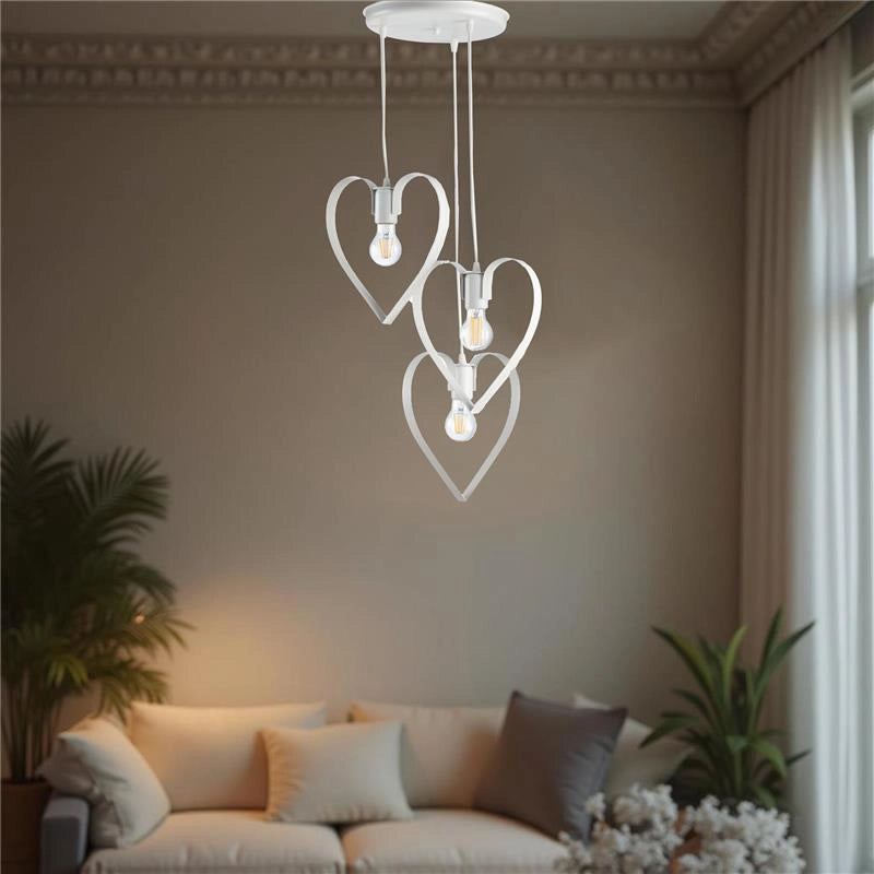 TRENDY LAMPADARIO DESIGN MODERNO IN METALLO COLORE BIANCO E27 3 LUCI 57 WATT H90X35 CM