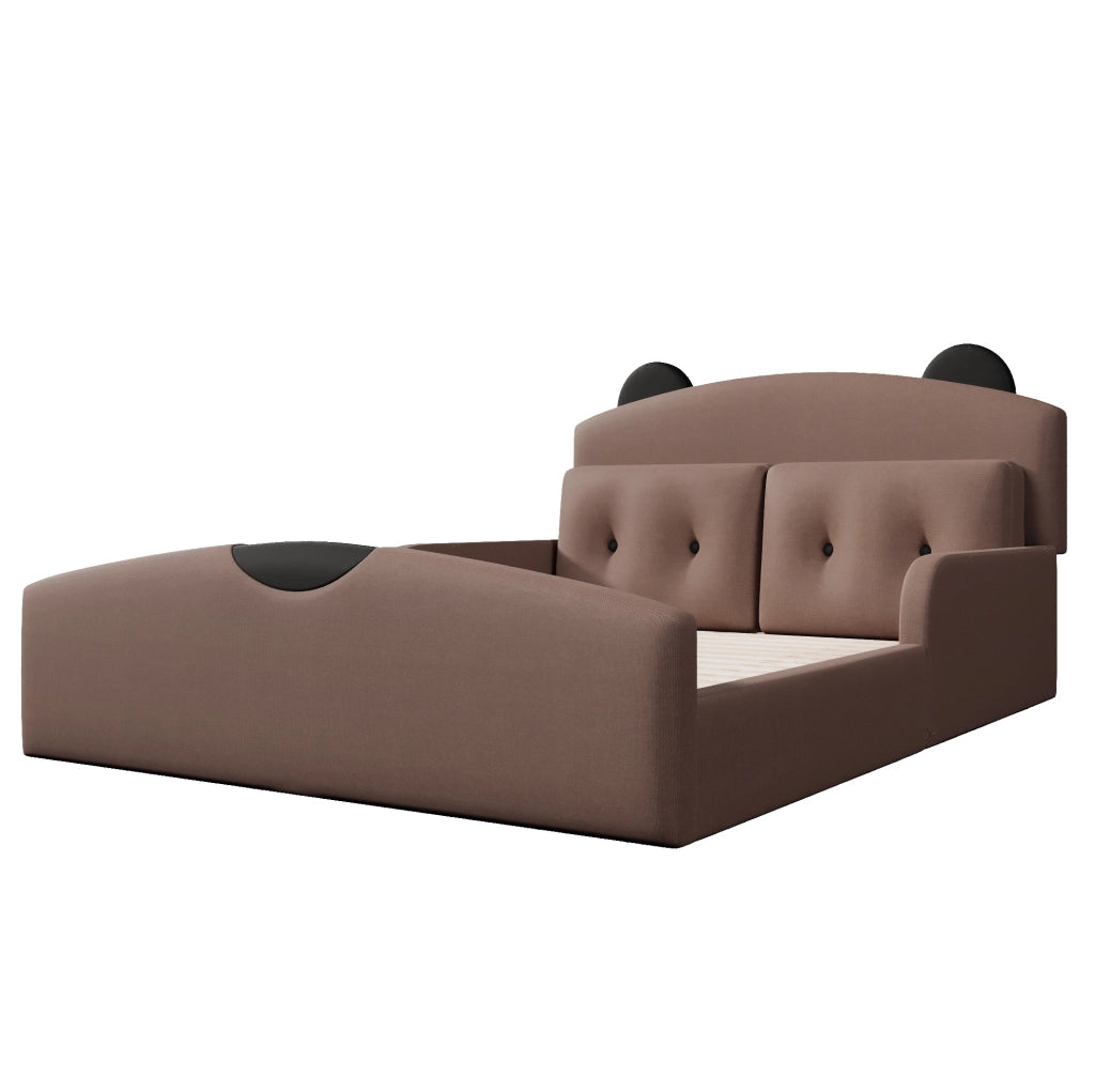 Letto a piattaforma 140x200 cm con testiera a orsetto