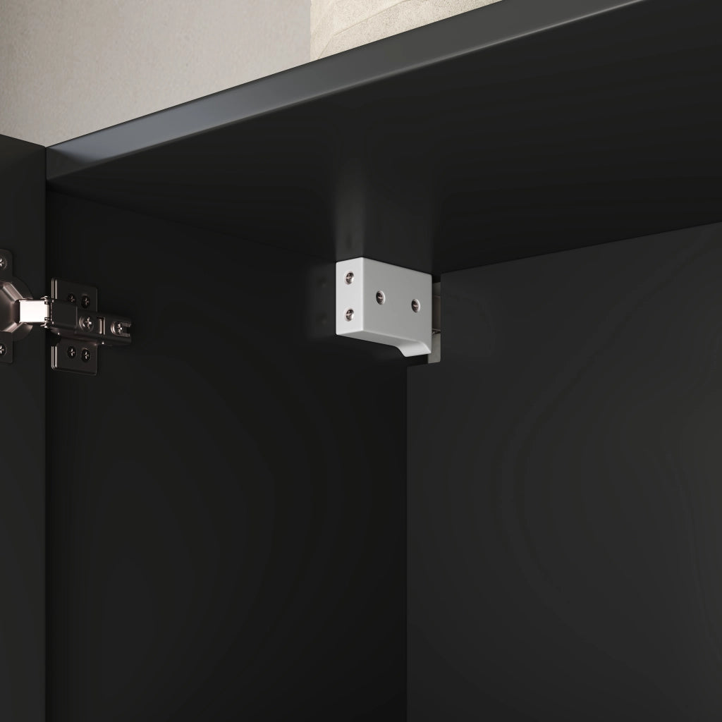Mobile pensile con 3 ante - per cucina - in MDF - 90×29×60 cm - nero