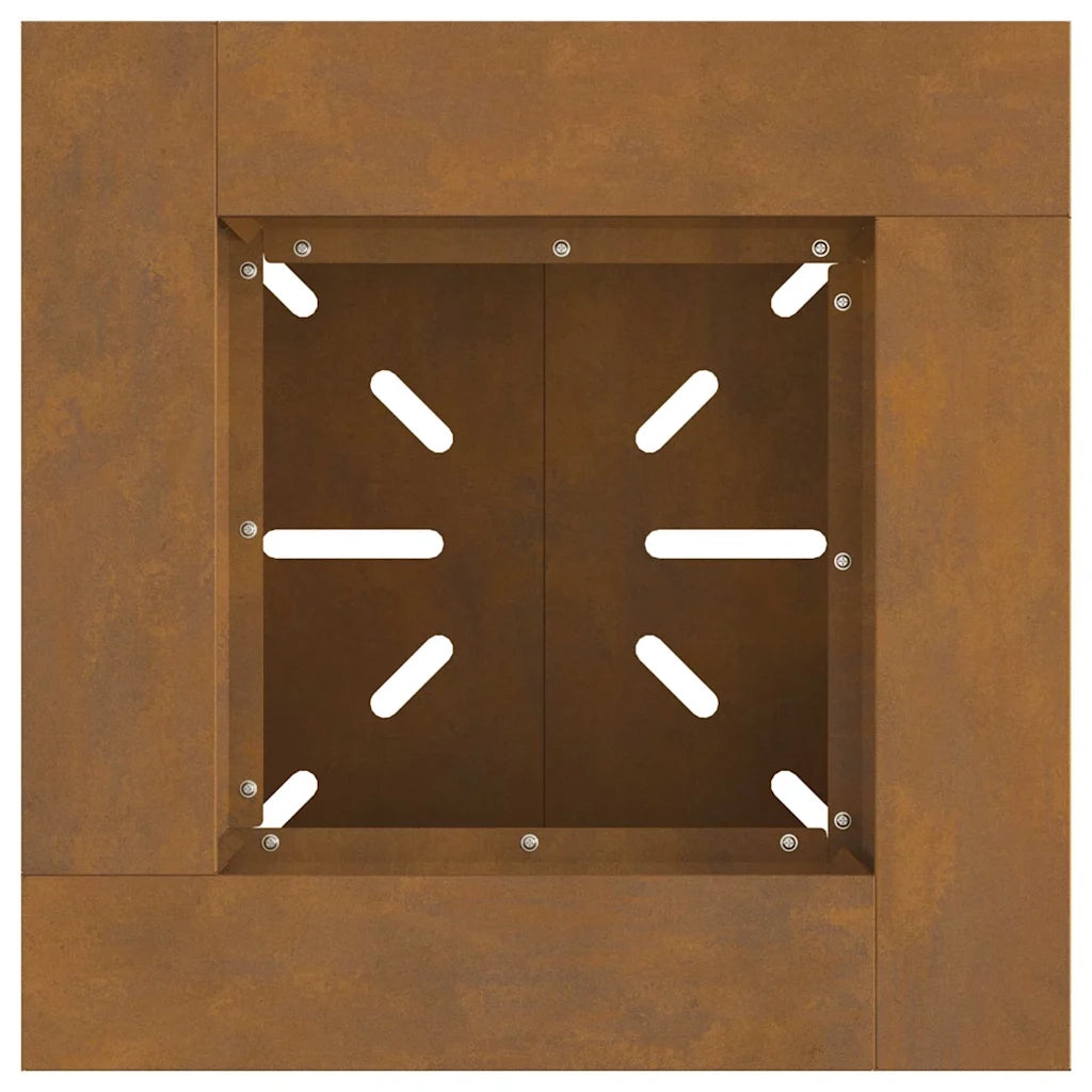 Focolare-Stufa-Camino Marrone 48 x 48 x 40 cm acciaio corten