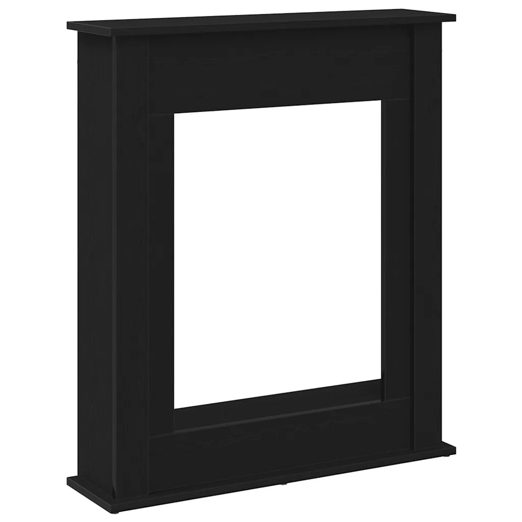 Cornice per Camino Rovere Nero 75x20x87,5 cm in Truciolato 865983