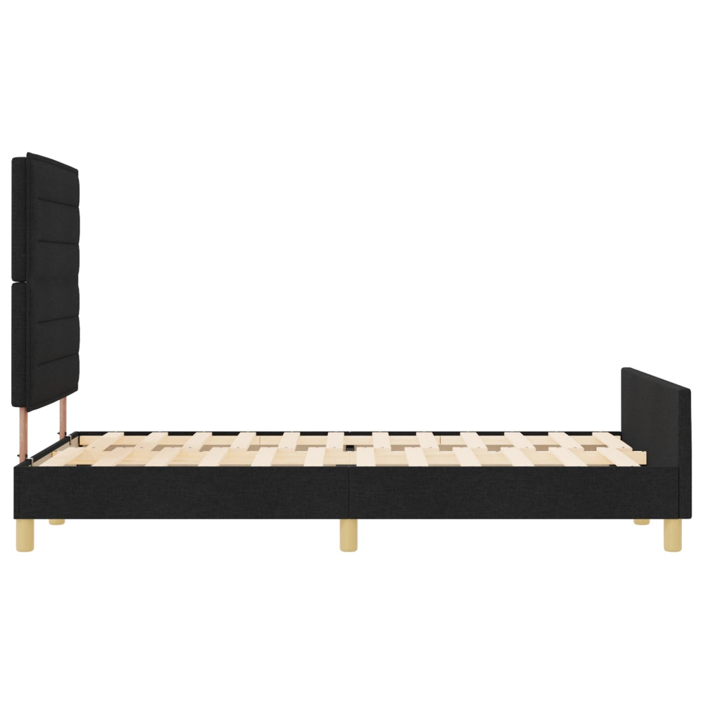 Struttura Letto  Nera 140x190 cm in Tessuto