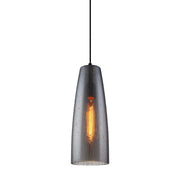 Lampada a sospensione Italux Tabby nera vetro Ø13,5 E27