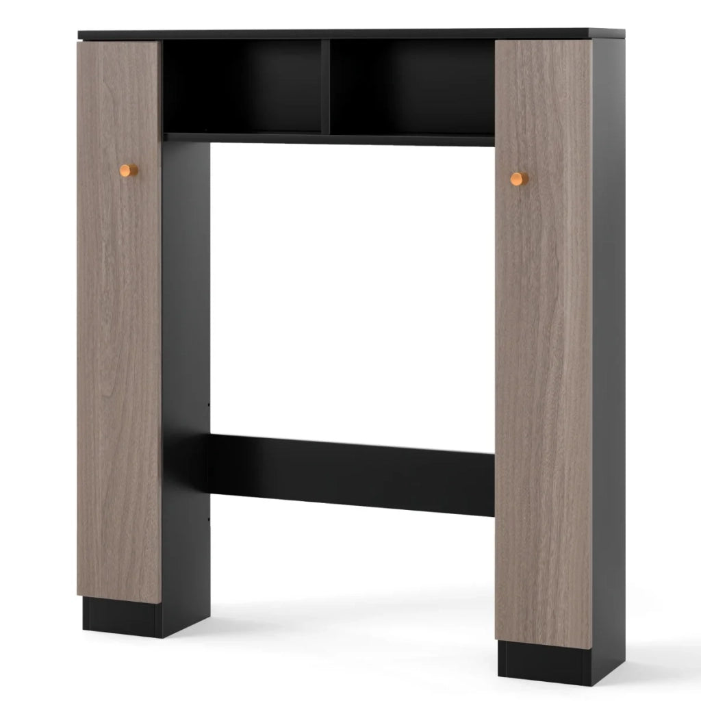 Mobiletto portaoggetti sopra il WC 87,5 x 18 x 98 cm design moderno e salvaspazio in MDF nero 20_0016143