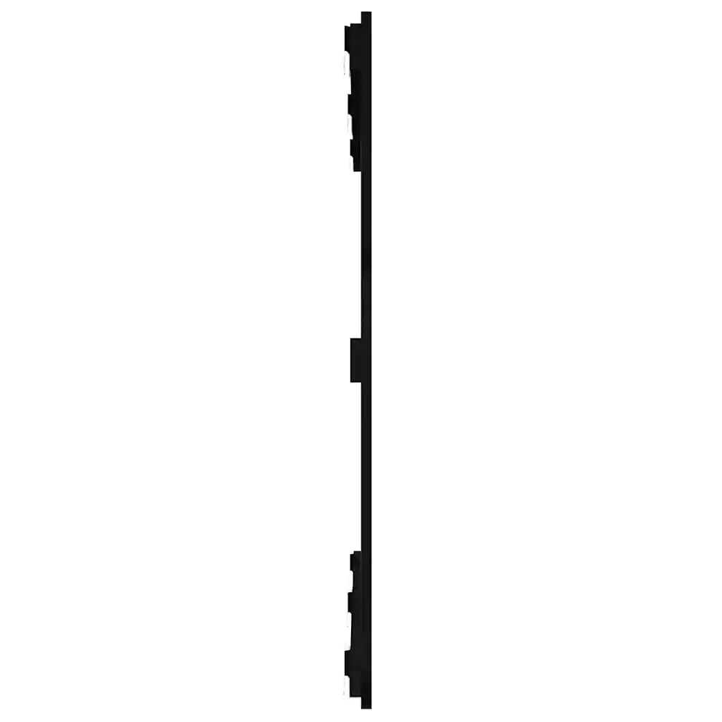 Testiera | Testata da Parete Nera 127,5x3x90 cm in Legno Massello di Pino