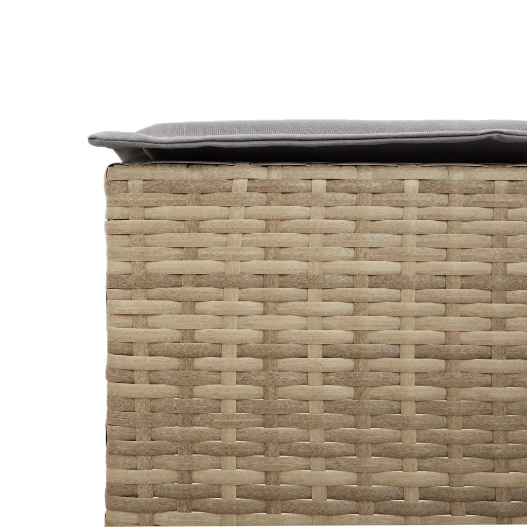 Sgabelli da Bar con Cuscini 2 pz Beige in Polyrattan 368320