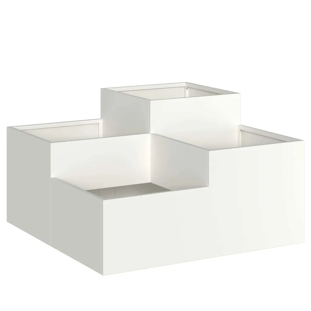 Vaso da giardino Bianco 80 x 80 x 48 cm Acciaio 865842