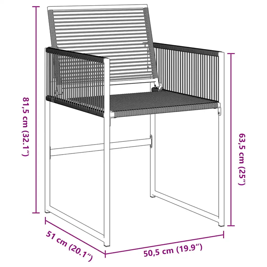 Set da Pranzo per Giardino 9 pcs Nero 3379329