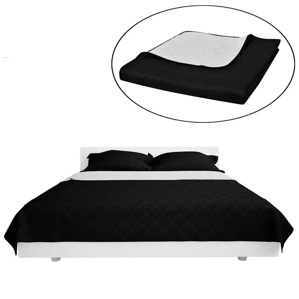 Copriletto Reversibile Nero/Bianco 220 x 240 cm 130887