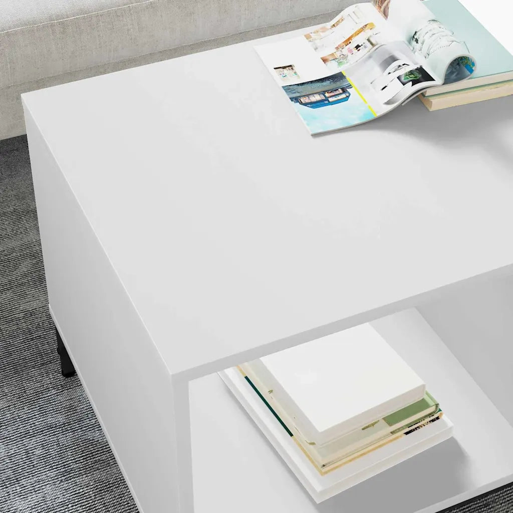 Tavolino da salotto | Tavolino da caff¨¨ | Tavolino da Soggiorno Bianco 90 x 49 x 46 cm Legno multistrato