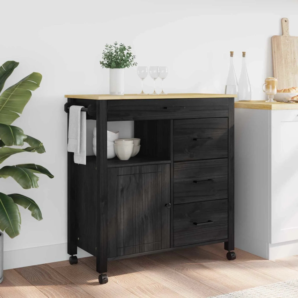 Carrello da Cucina MONZA Nero 84 x 40 x 88,5 cm CFW4141387