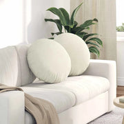 Cuscini per Seduta 2 pcs Crema Ø50 x 19 cm Velluto