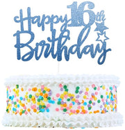 Set di decorazione per torte sicuro per alimenti - Decorazione per torte - Set di decorazione per torte - 16° compleanno - Sostenibile - Dimensioni 15 x 10,5 cm